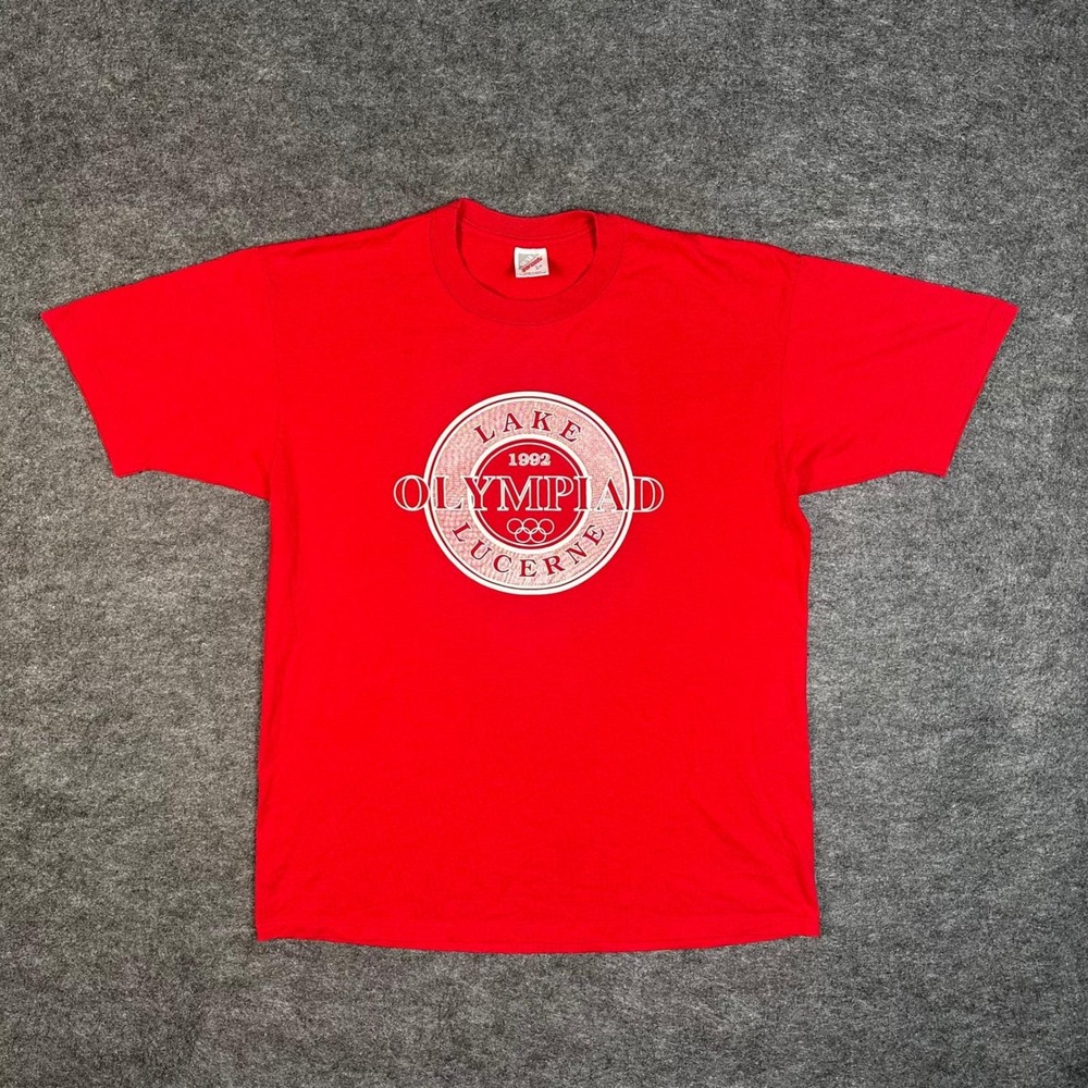 Jerzees T-Shirt Mens Large Red Excellent Vintage Lake Mead National Park USA